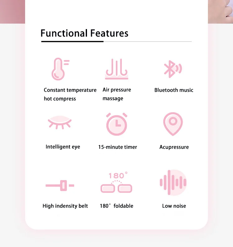 Smart electric eye Massager hot compress massage heat reye massager phototherapy Device