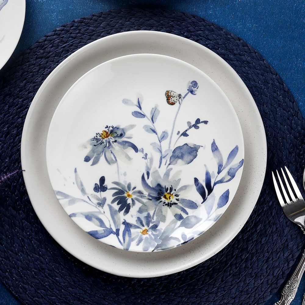 Caroline Design Ceramic tableware from the purple flower collection for spring and everyday use