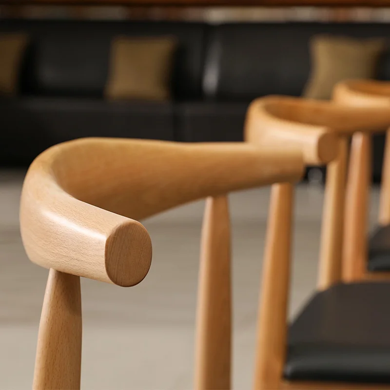 New Classical Leather Wooden Restaurant Dining Room Chairs Dinning Chair