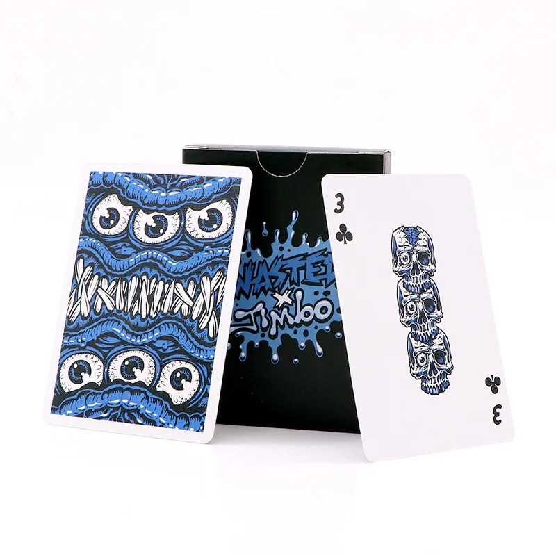 Funny carton custom design gold stamping paper poker cards paper gold playing cards