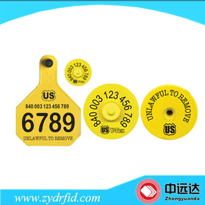 Wholesale rfid animal chip cattle numbering ABS tag livestock UHF ear tag for cow
