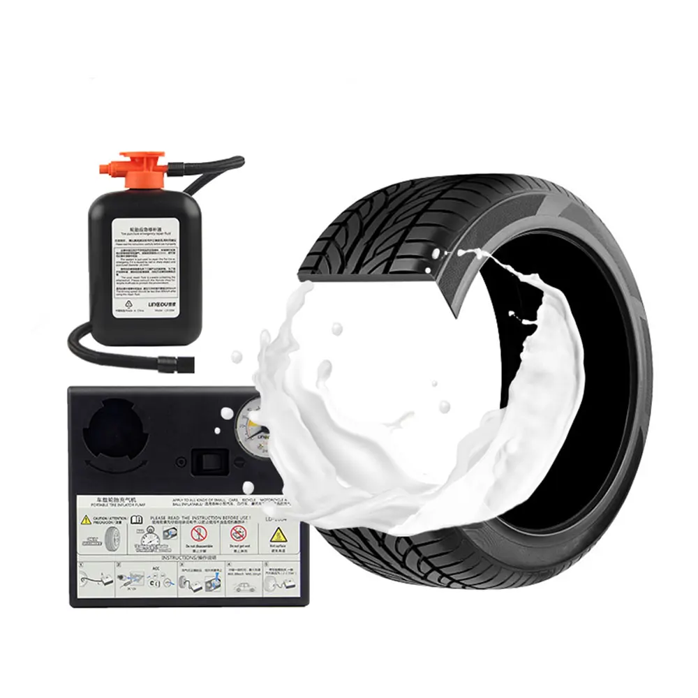 Vehicle Inflator Pump Tire Repair Tool Kit 12v Electric Air Compressor With Digital Tire Inflator Gauge Tire sealant