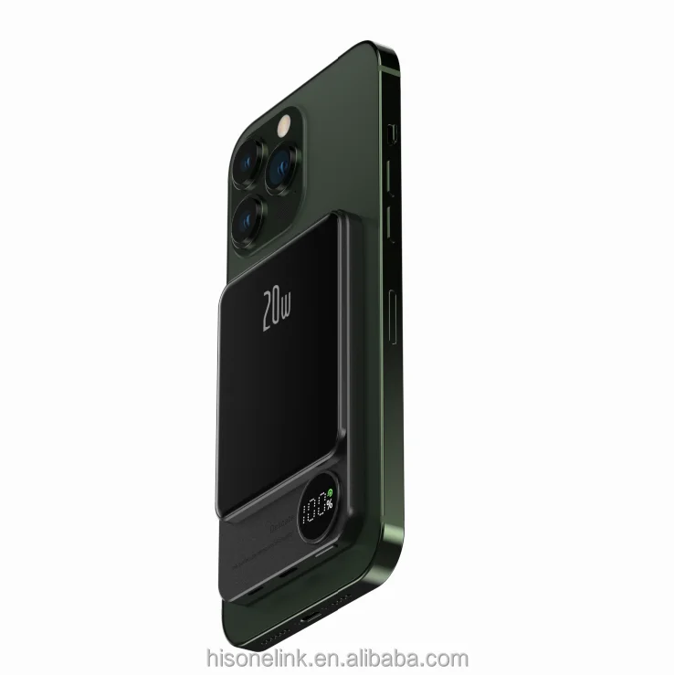2023 Newest Portable magnetic power bank 10000mah Fast Charging PD20W Metal Power Banks With Digital Display Q9