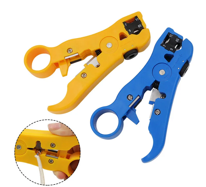 Проволочный резак и инструмент для зачистки кабеля обжимной Cat 5 6 сквозных разъемов