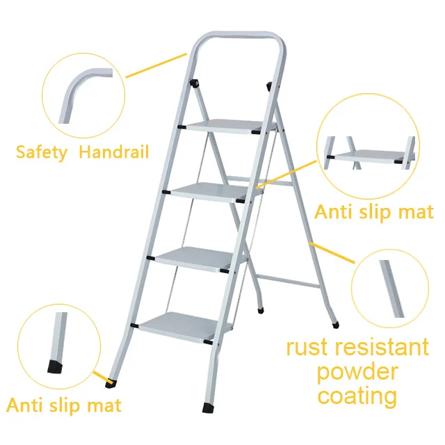 Multi Position Ladder 5 Step Ladder With Handrail Folding Iron Ladder