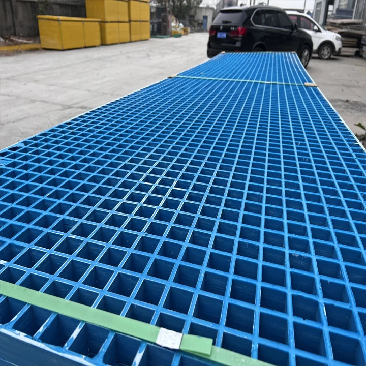 Glass fiber reinforced plastic grille in car wash room