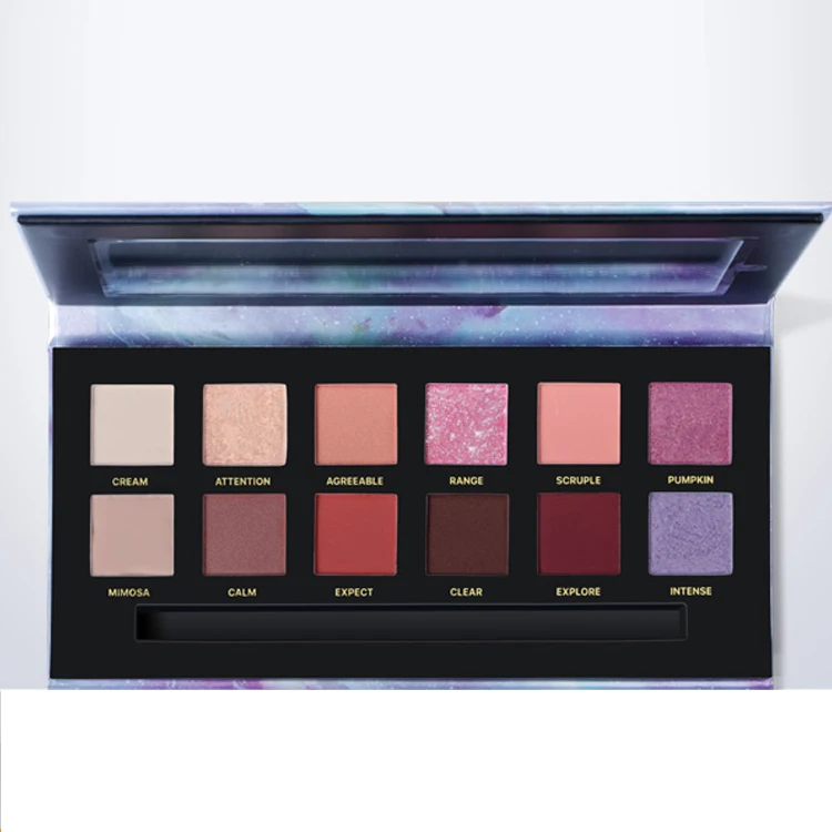 Wholesale 12 colors ready to ship vegan makeup gliting eye shadow eyeshadow palette