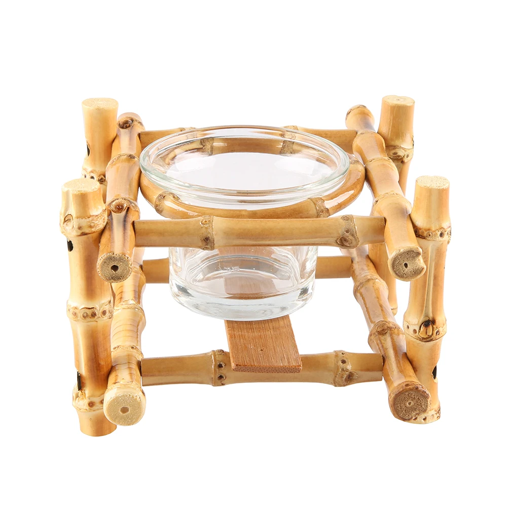 Vintage Natural Bamboo Root Wooden Candle Holder