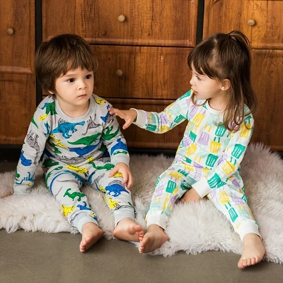 Wholesale/ODM/OEM Baby boys and girls cute printing clothes long sleeve little kids Clothing Sets