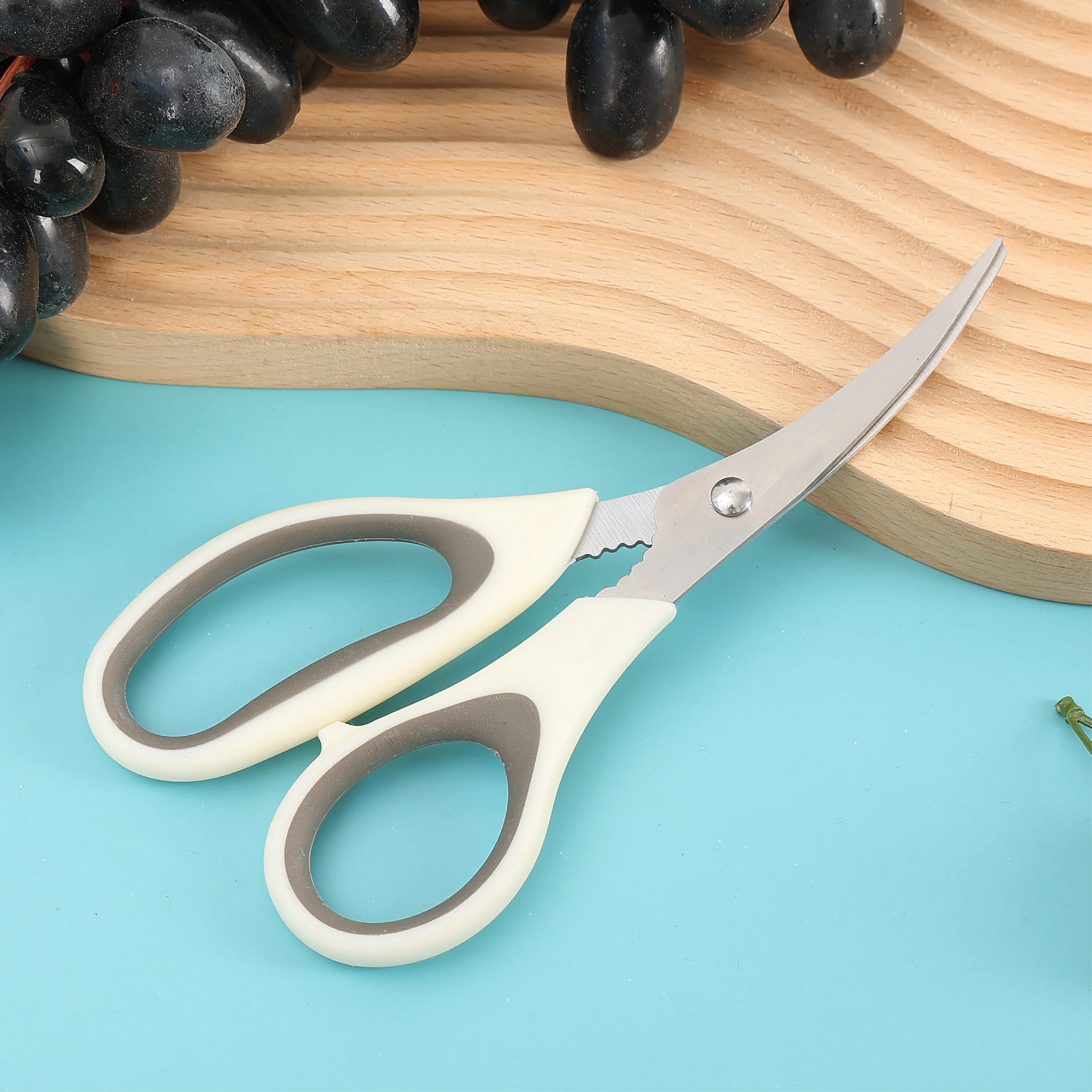 Stainless Steel Seafood Crab Shears Meat Kitchen Scissors Chicken Bone Scissors with Anti-slip Handle