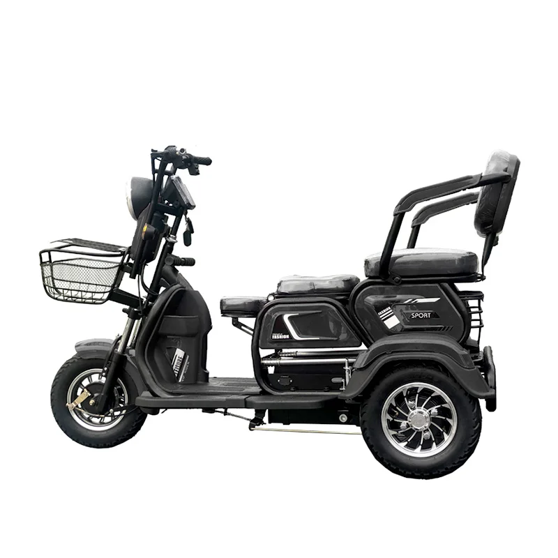 2023 500W Adult Tricycle Electric  With Passenger Seat 3 Wheels And 3 Seats Excellent Appearance Electric Tricycle Bicycle