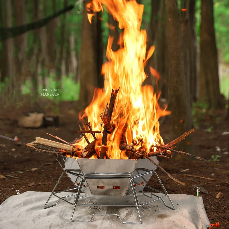 Picnic Grills Barbecue Outdoor Camping Portable Charcoal Bbq Hexagon Stainless Steel Grills