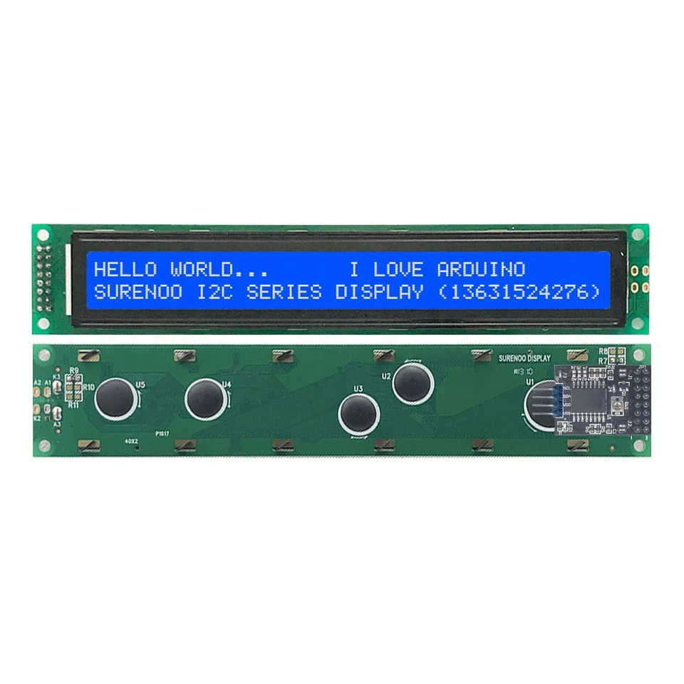 
402 4002 40X2 Serial I2C IIC STN Blue Negative Character LCD Module Display Screen Panel LCM with White LED Backlight 
