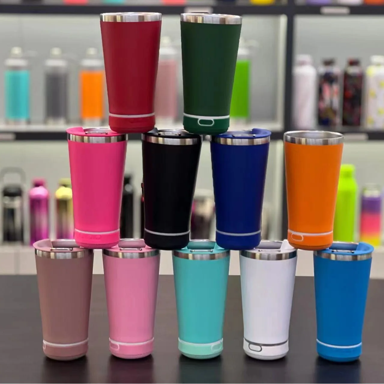 16oz bottle opener cap water cup intelligent Bluetooth speaker car cup 304 stainless steel water bottle insulated cup