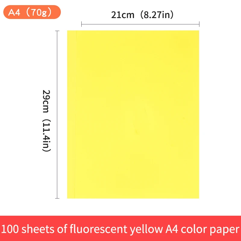 High quality fluorescent color A4 size color paper school office DIY  Art Paper Copy Paper