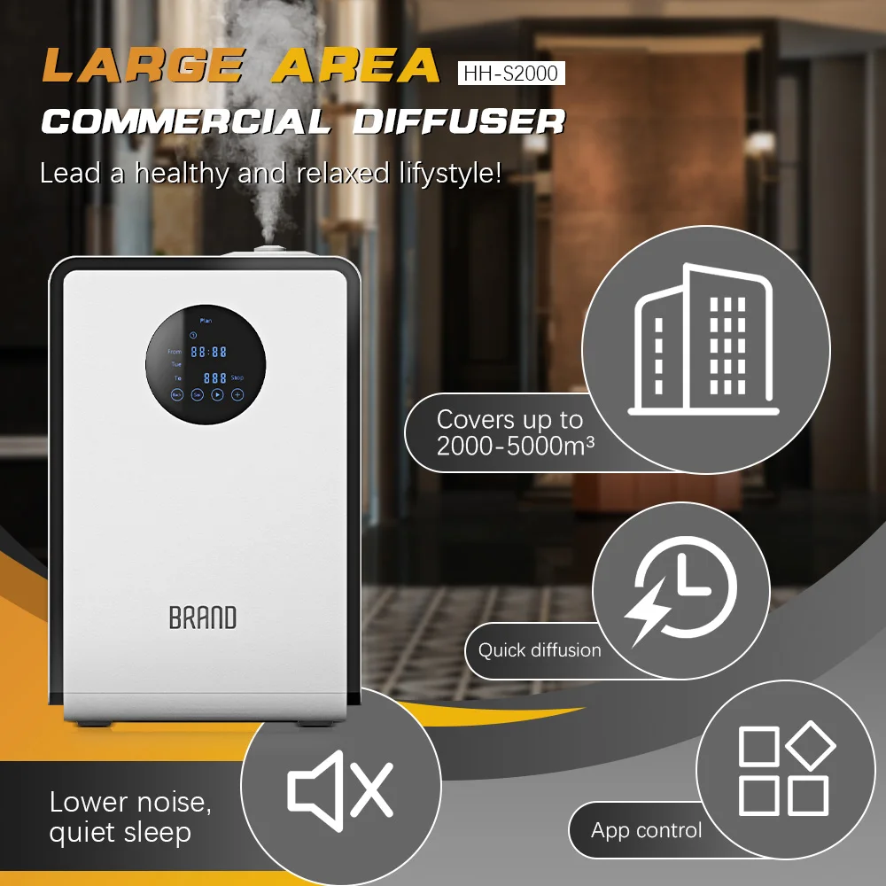 Professional Large Capacity 2000CBM Standalone HVAC System Perfume Waterless Essential Oil Aroma Diffuser Scent Air Machine