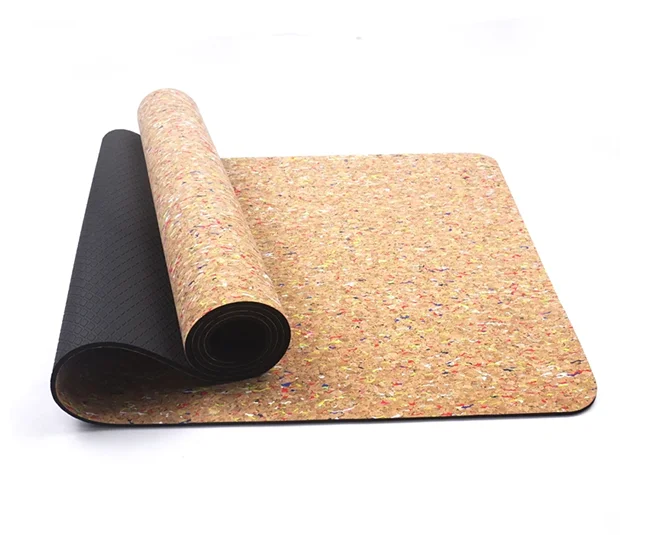 Amazon hot selling non slip custom eco-friendly fitness Waterproof natural rubber Cork Yoga Mat