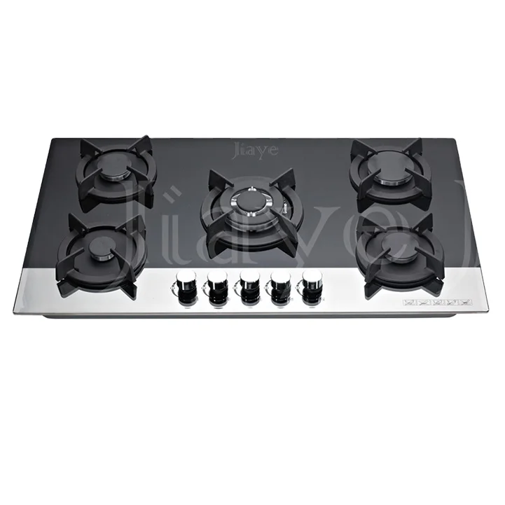 Customization Tempered Glass Panel 5 Burners Gas Stove 5 Burners Gas Hobs Kitchen Gas Stove