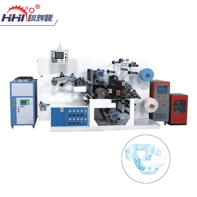 Full Servo Motion Control Hot Melt Adhesive Zone Nonwoven Fabric Film Baby Diaper Backsheeet Laminating Machine