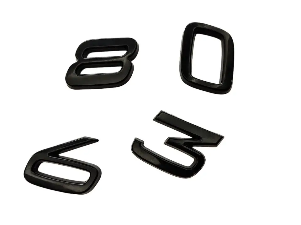 Custom Electroplate Chrome Silver 3d Abs Letters Number Car Emblem Badge Logo For Car Body Decoration