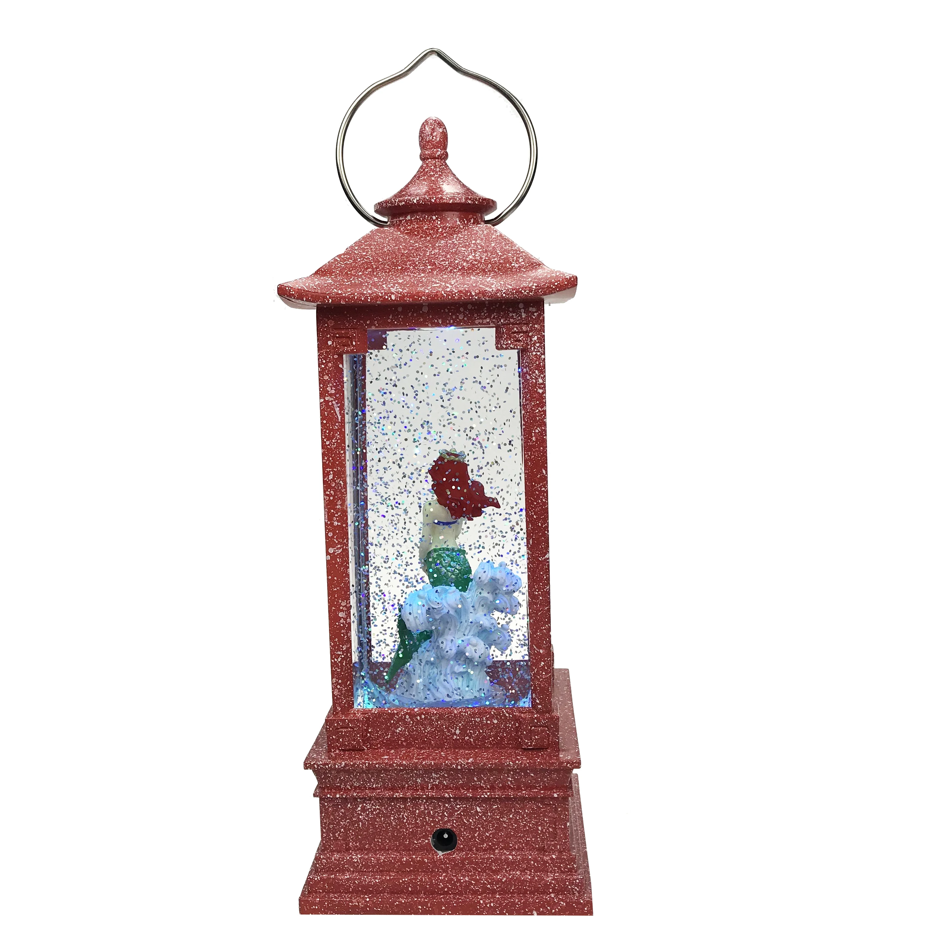 Acceptable Customization and Timer Ocean series decoration Customized  Light Up Glitter Swirling mermaid led lantern water globe