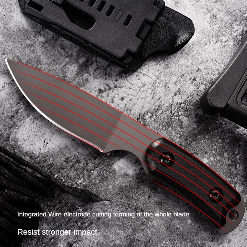 Custom Wholesale Hunting Camping Stainless Steel Survival Fixed Blade Knife Cuchillo With Kydex Sheath