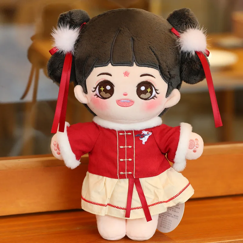 Fine workmanship Oriental Traditional Chinese Barbi Doll Soft Dressed Rag Doll Plush Toy with Han Dynasty Kimono Dressing makeup