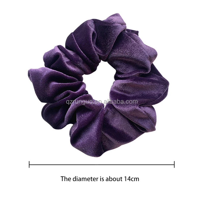 Plus Size Extra Large Elegant Girl Velvet Elastic Scrunchies Hair Rubber Band Ties For Autumn Winter