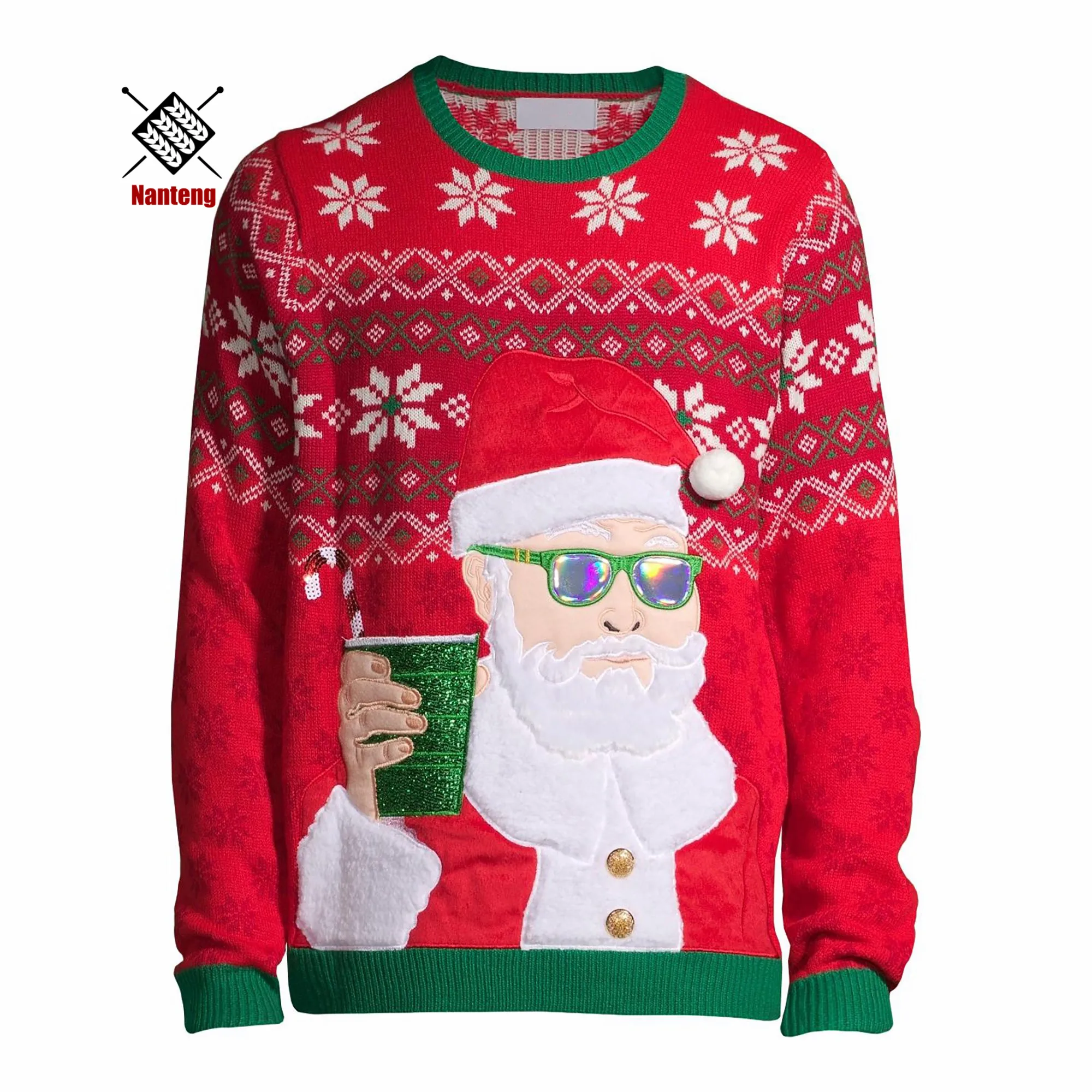 
Latest Design Pattern Jacquard Knitwear Pullover Custom Mens Ugly Christmas Sweater 