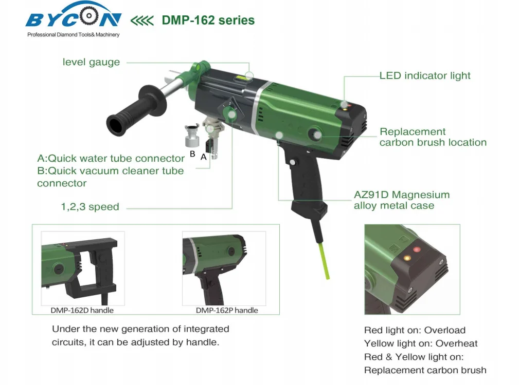  DMP-162P 2200 Вт 3 скорости электрического алмазное сверло отверстие машина для удаления сердцевины до 202
