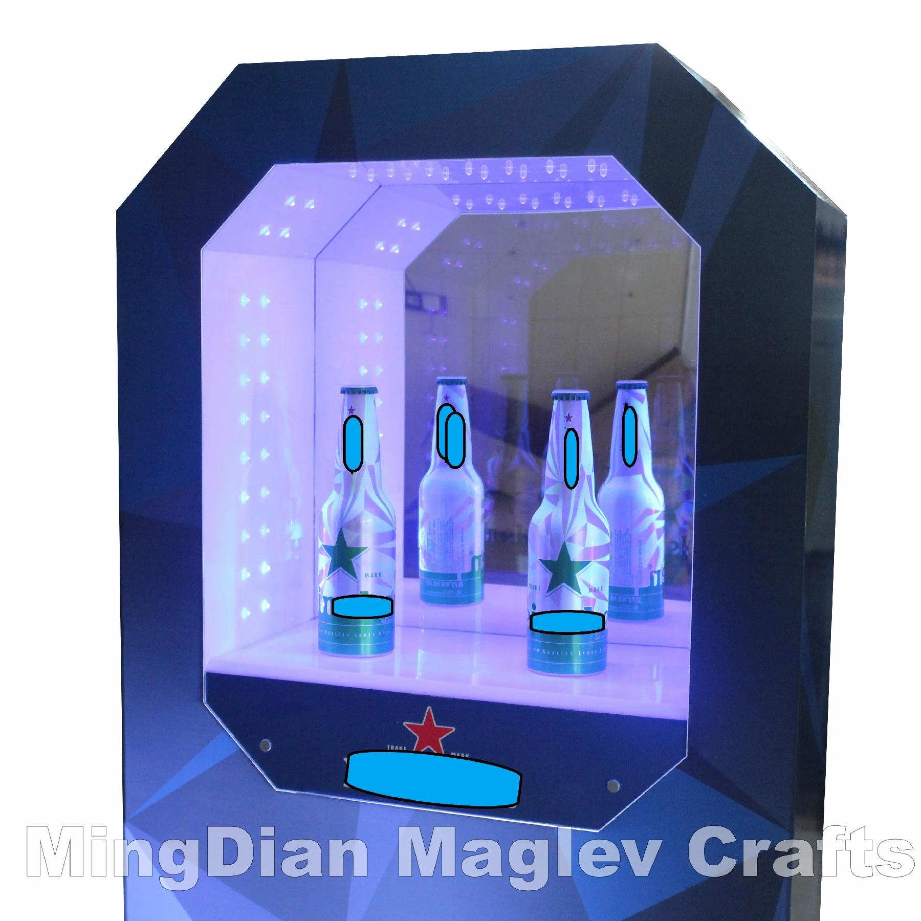 Acrylic Wine Shot Glass Holder Tray Display Stand LED wine bottle Custom LED bottle display beer whisky bottle stand