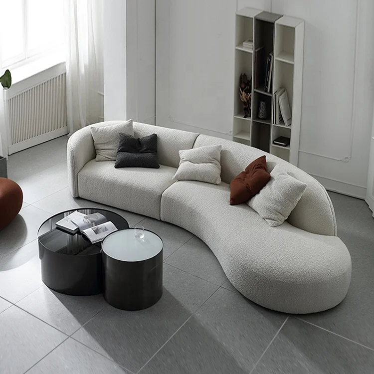 Cheap hot selling fabric sofa Nordic modern  living room special-shaped corner club small apartment curved sofa