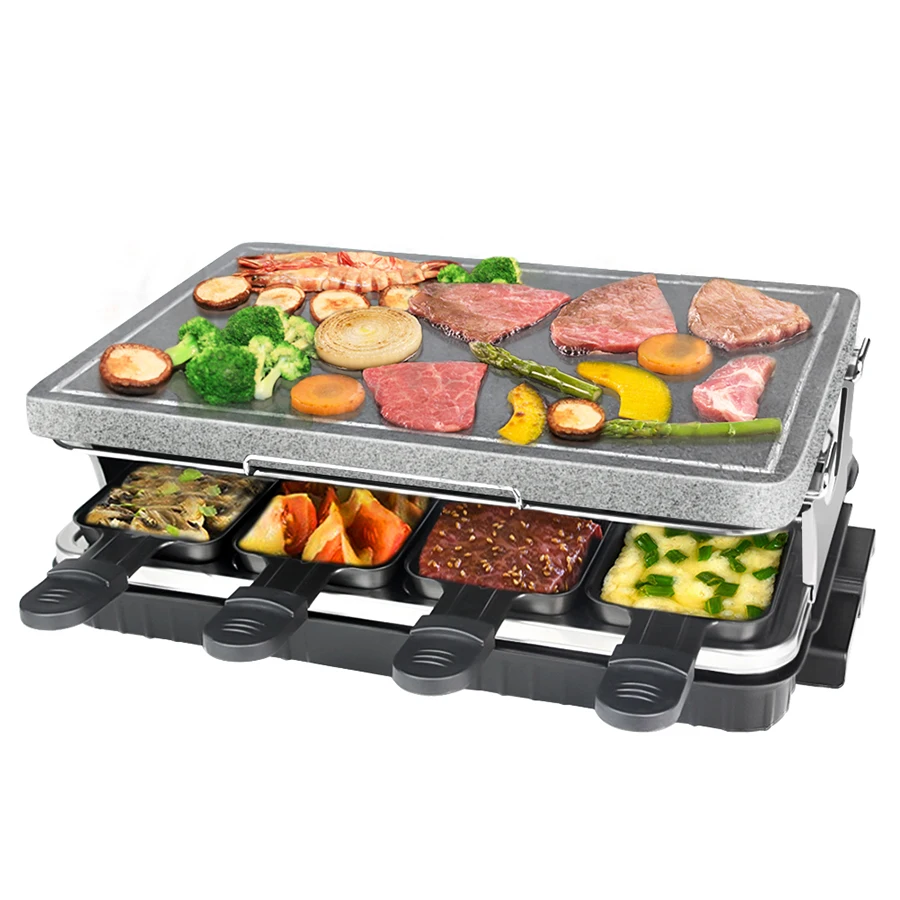 
Stone Plate Smokeless Indoor BBQ Table Electric Grill Korean Style Barbecue Non-Stick Griddle small Raclette Grill 