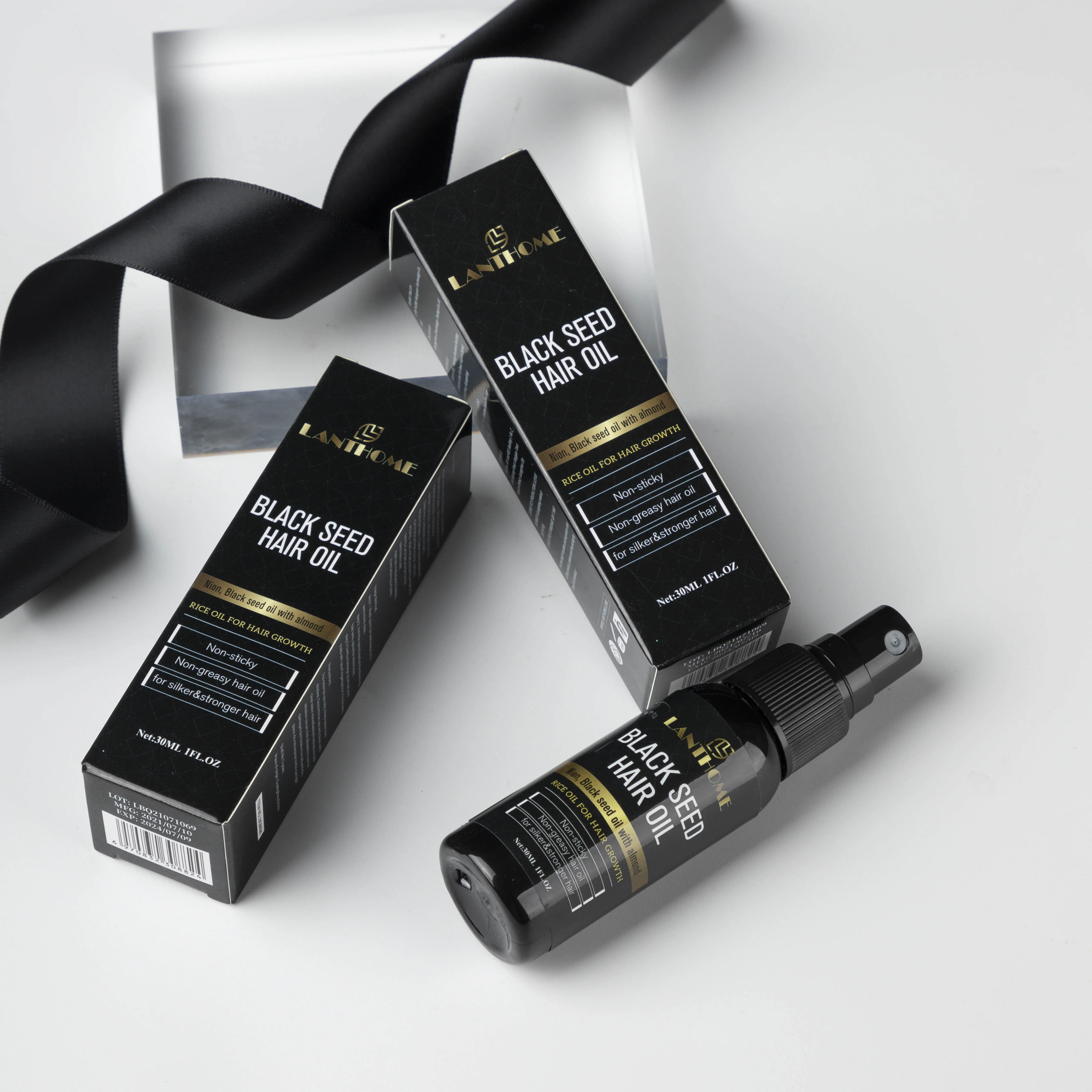 Wholesale Organic Fast Hair Loss Care Growth Treatment Bald Hair Black Seed Oil Rice Oil For Hair Growth Spray