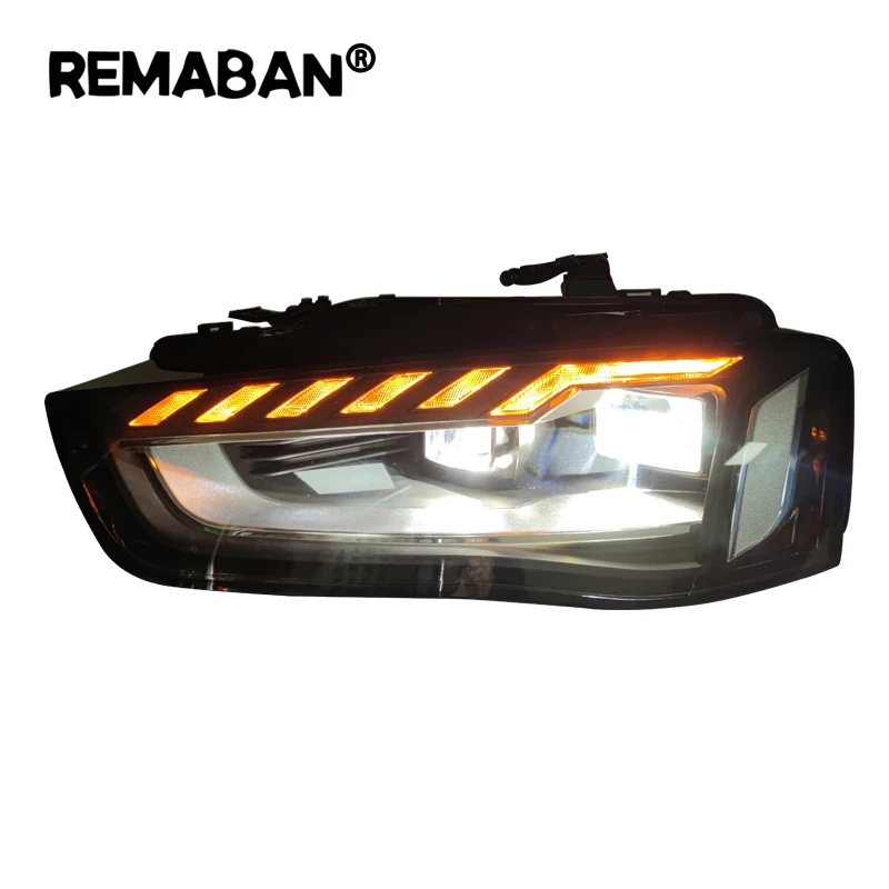 REMABAN Full LED Headlights suitable for AUDI A4 B8.5 Facelift (2012-2015) Dynamic Sequential Turning Light Black A4 B9.5 Design