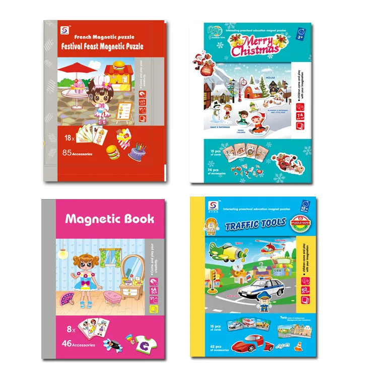 Hot-selling jigsaw puzzle 3Dmagnetic book game puzzle change clothes kids puzzles OEM