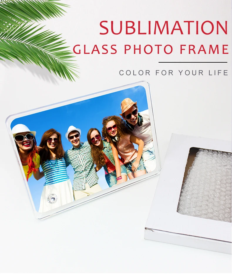 Factory Wholesale Create Own Gift Crystal Glass Curved Glass Photo Frames Creative Gifts sublimation Crystal blanks