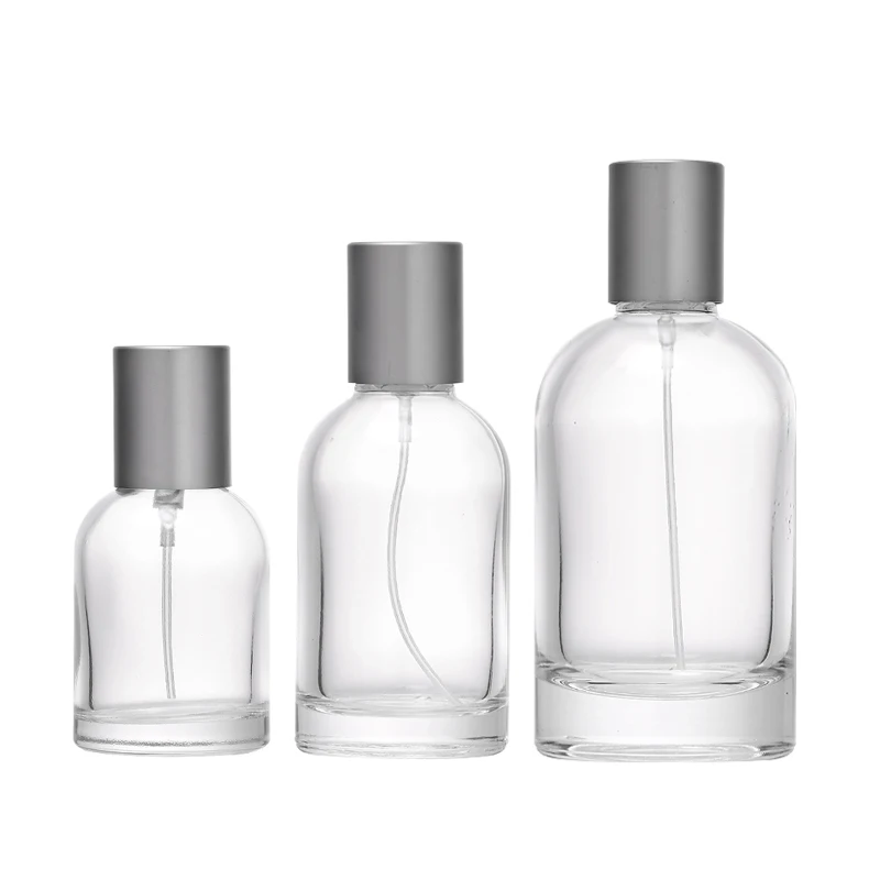High Quality Clear Fragrance Empty Glass Perfume Bottle 30ml 50ml 100ml Perfume Spray Glass Bottles With Gift Box  Pump Spray