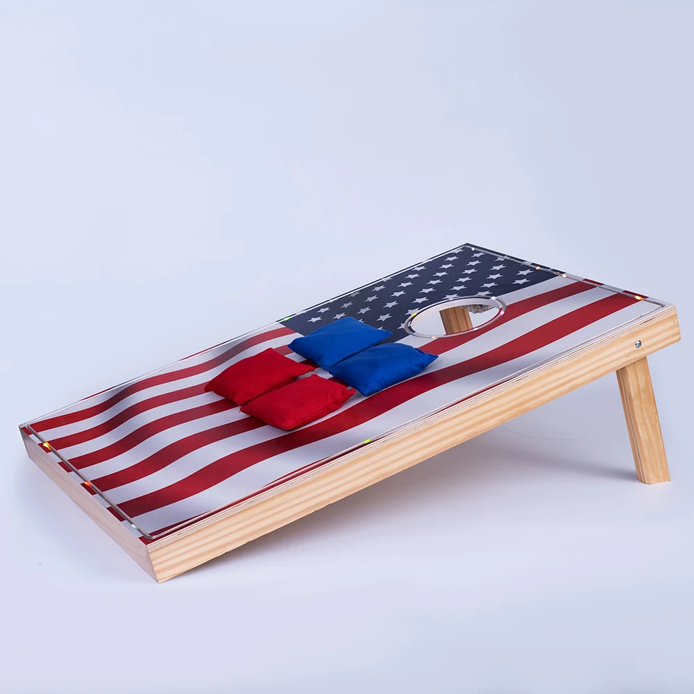 OEM и ODM наружный деревянный мешок для подбрасывания, светодиодная лампа для кукурузы