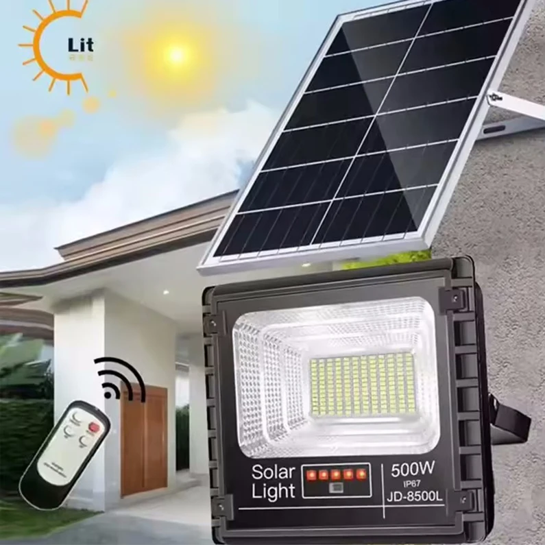 Energy Saving IP67 Waterproof Billboard Battery Status Display Outdoor Garden Unique High Power Solar LED Flood Light
