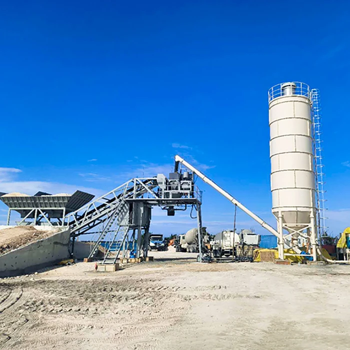 Fully Automatic HZS 25m3/h Small Portable Concrete Mixing Plant Ready Mix Mobile Concrete Batching Plant