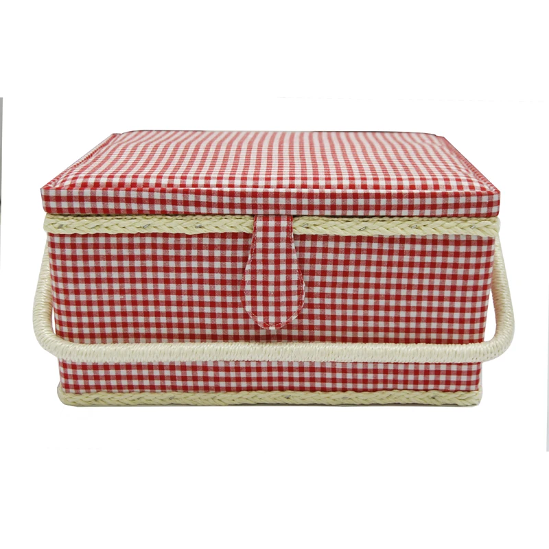 Large square Woven Fabric Basket For Sewing Needlework At Home By Hand