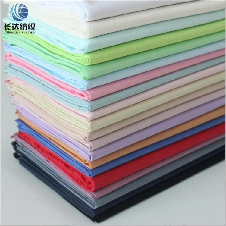 CVC 60/40 Woven Poplin Fabric Material Rolls Polyester Poly Cotton Fabric And Price 45*45 110*76 110GSM