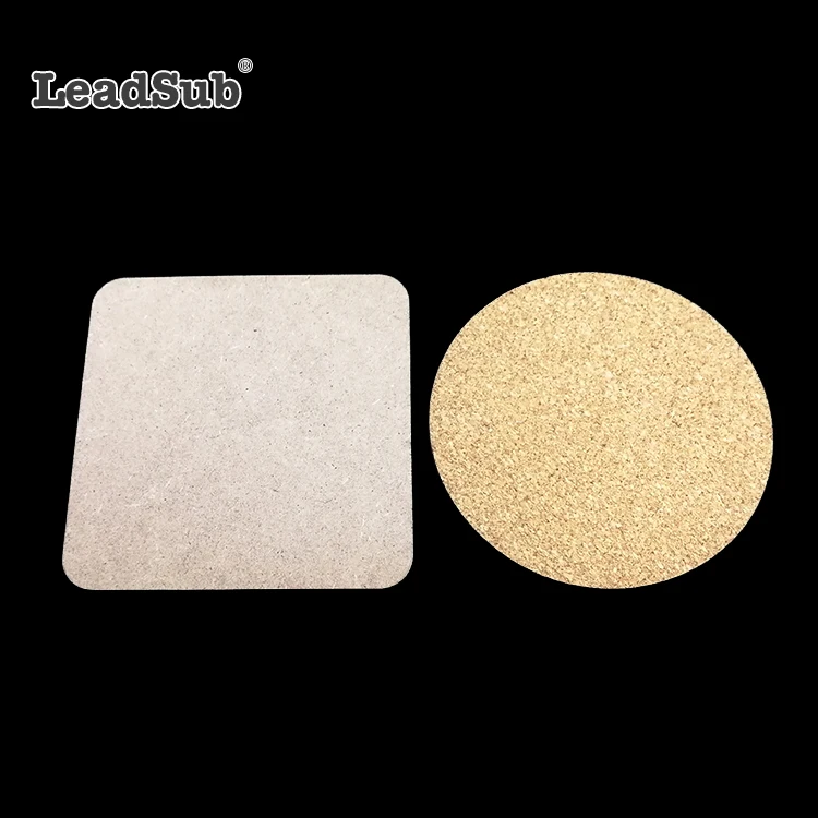 Eco-friendly Mat Pad Customized Printing Beer Cork Diatomite Silicone Mdf 3d Board Cup Leather sublimation Coasters blanks
