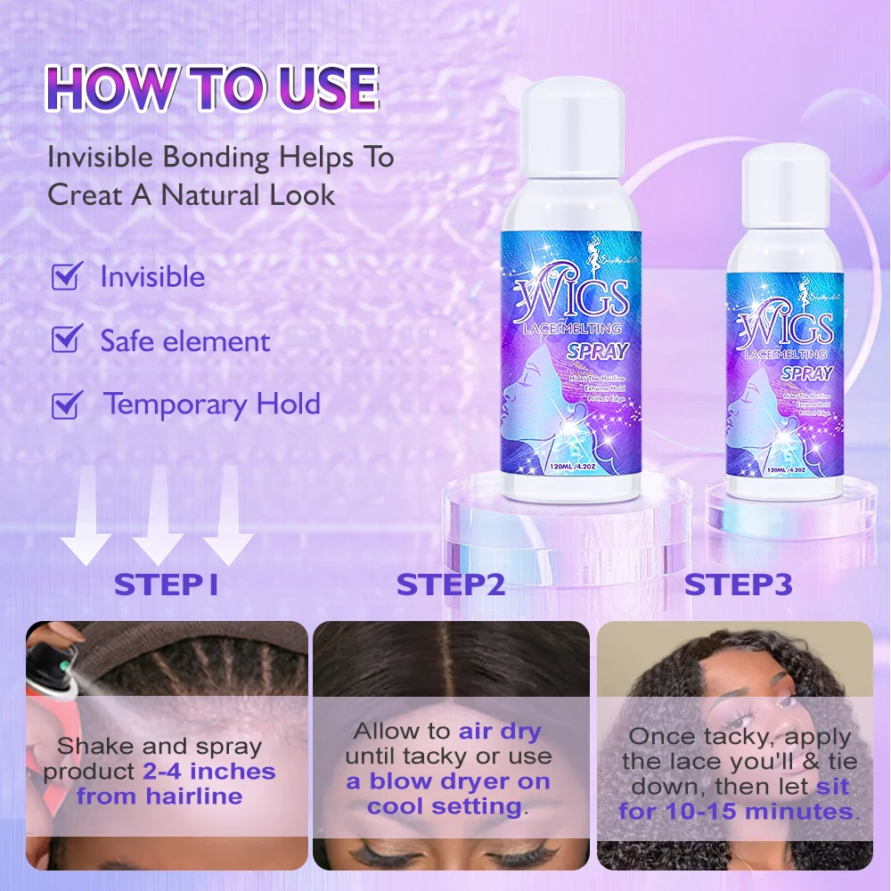 Slaying Lolli Strong Natural Finishing Hold Wig Extreme Hold Melting Lace Spray Lace Adhesive Glue