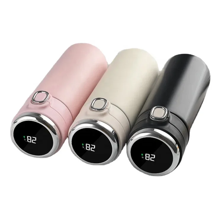 Custom Smart bottle  Stainless Steel Thermos bottle With Led Display Temperature Leakproof Sealing Vacuum Shell Lid