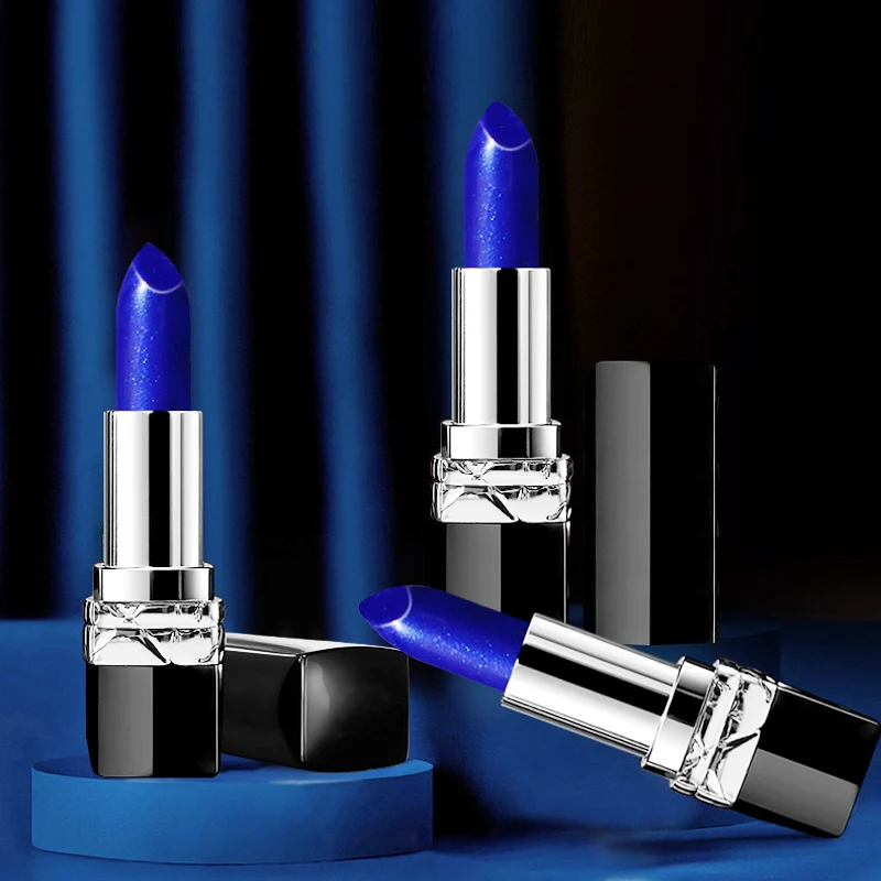 Private Label Color-changing Magic Blue Lipstick Color Changing Lipstick Long Lasting Moisturizer Blue Changed Into Pink Lip
