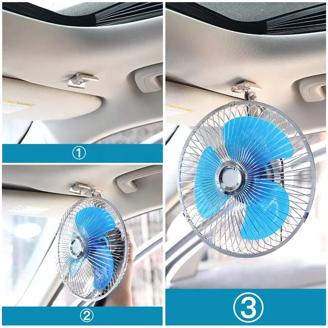 12V Mini Car Electric Fan Auto Air Cool Fan