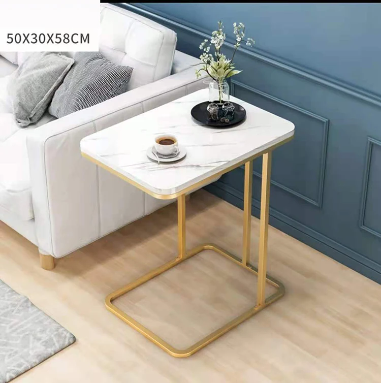 Домашняя мебель Nordic MDF мраморные чайные журнальные столики современный минималистичный с-образный боковой столик для