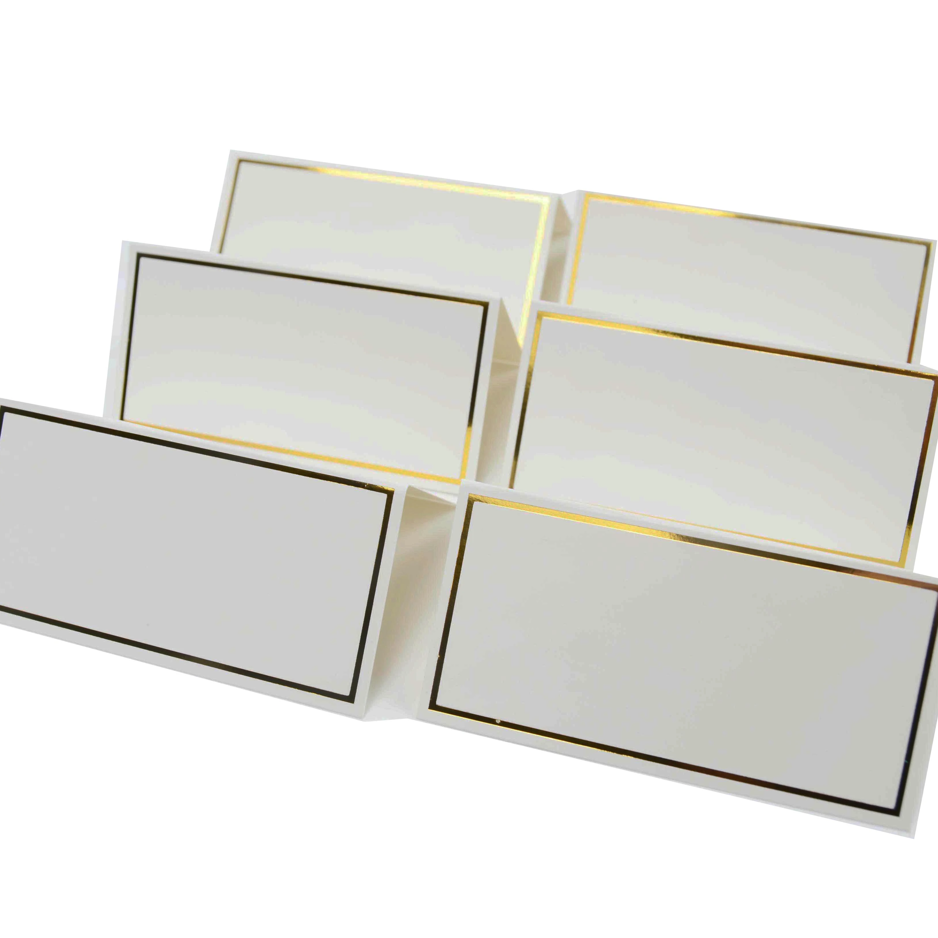 3.5x4 inch E-Commerce Small Tent Cards with Gold Foil Border Wedding Table Place Name Card